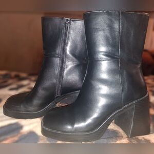 Black Leather Ankle Boots